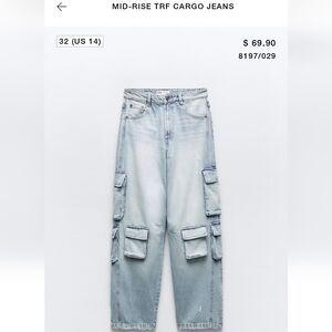 Zara mid rise cargo jeans